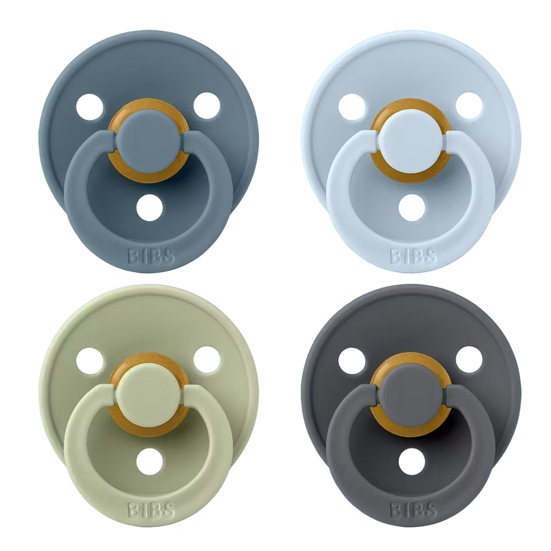 BIBS Colour Pacifiers 4 Pack | Petrol / Sage / Baby Blue / Iron