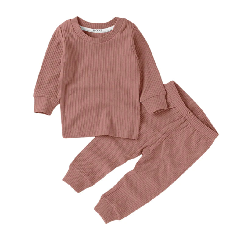 Organic Rib Long Sleeve Pajama Set