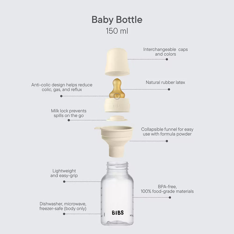 BIBS Baby BPA-Free PP Bottle Set 150ml Latex | Sage