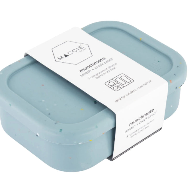 Munchmate Silicone Lunch Box (3 Compartments) | Baby Blue Speckles