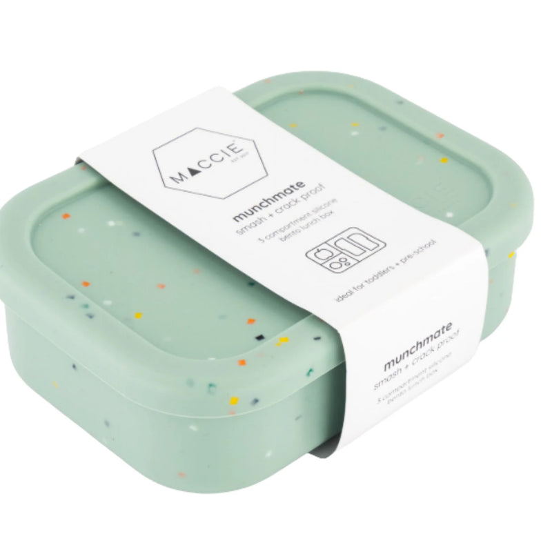 Munchmate Silicone Lunch Box (3 Compartments) | Green Speckles