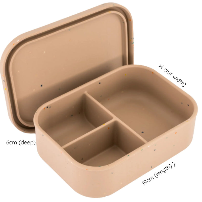 Munchmate Silicone Lunch Box (3 Compartments) | Taupe Speckles
