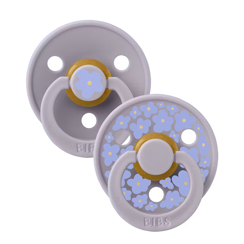BIBS STUDIO Colour Pacifiers 2 Pack Jasmine | Fossil Grey Mix