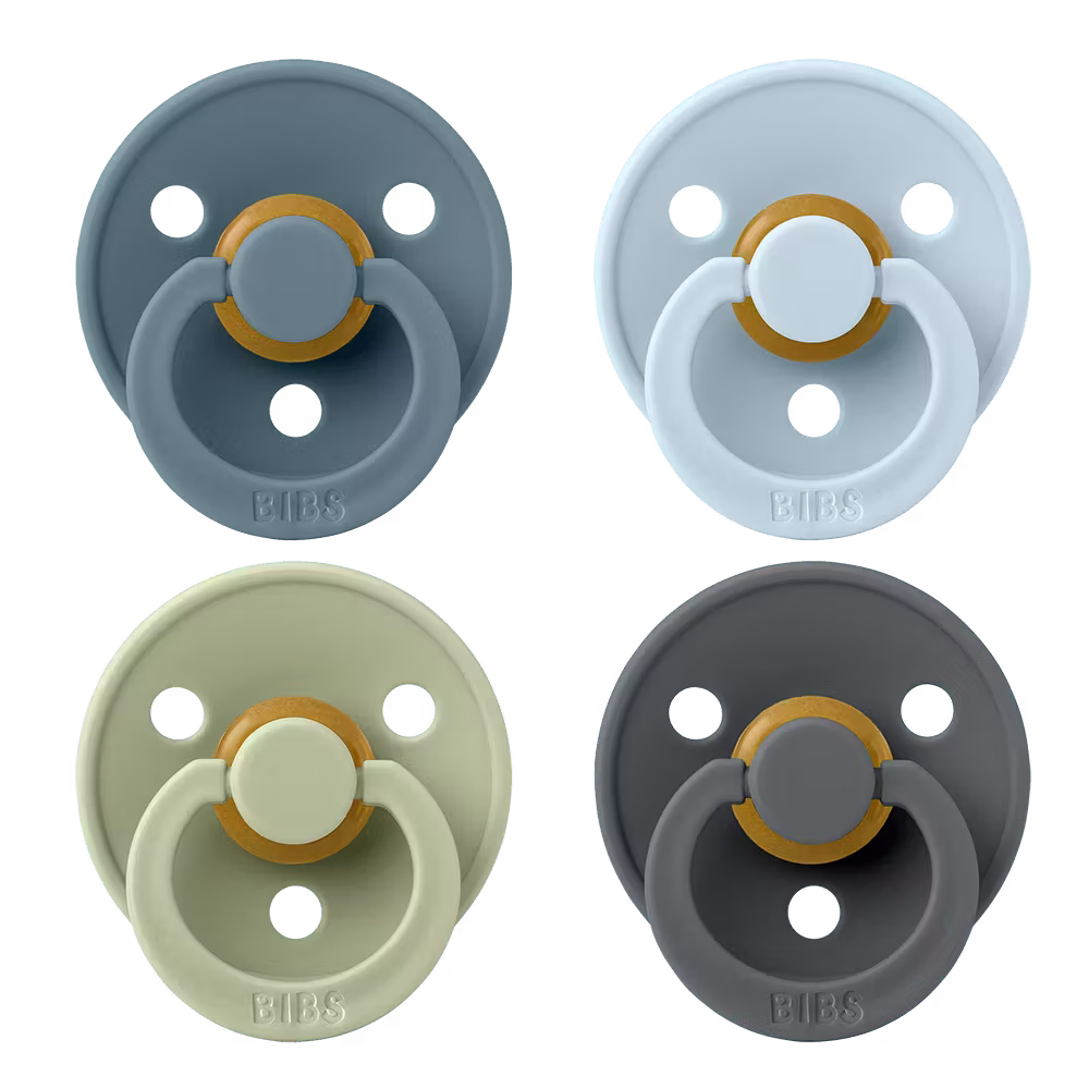 BIBS Colour Pacifiers 4 Pack | Petrol / Sage / Baby Blue / Iron