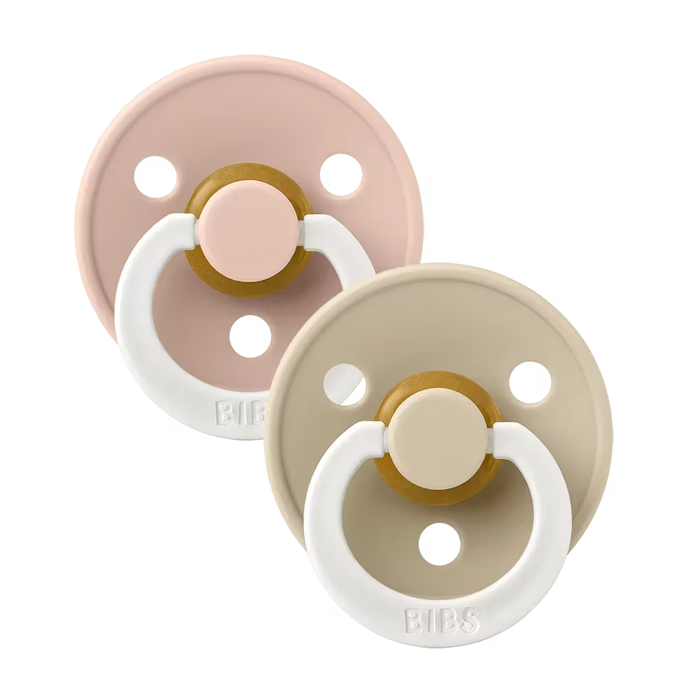 BIBS Colour GLOW Pacifiers 2 Pack | Blush / Vanilla