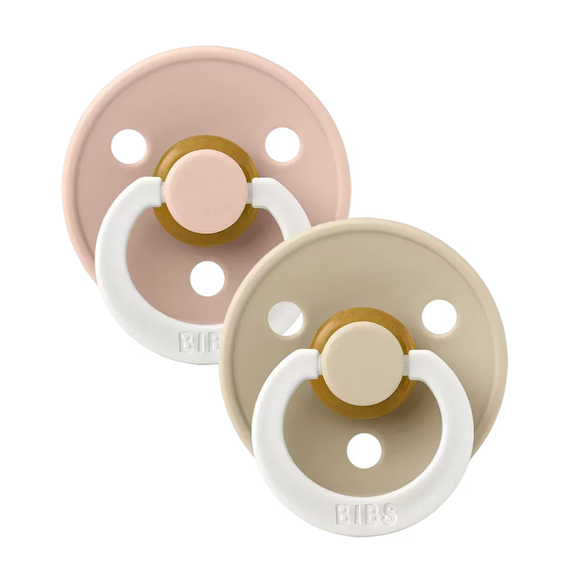 BIBS Colour GLOW Pacifiers 2 Pack | Blush / Vanilla