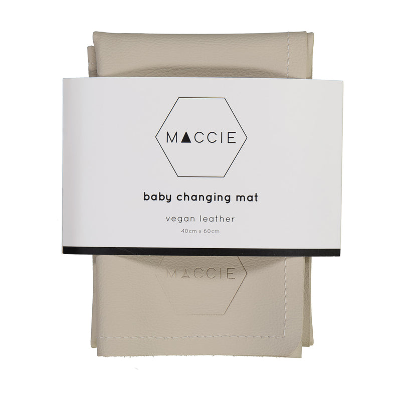 Vegan Leather Baby Changing Mat | Cream