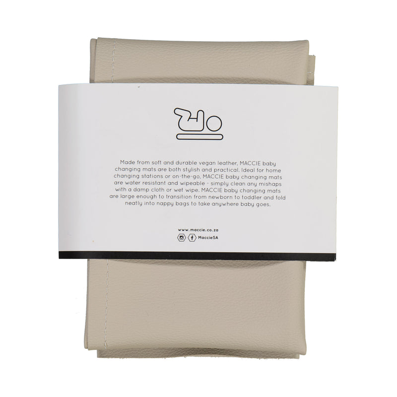 Vegan Leather Baby Changing Mat | Cream