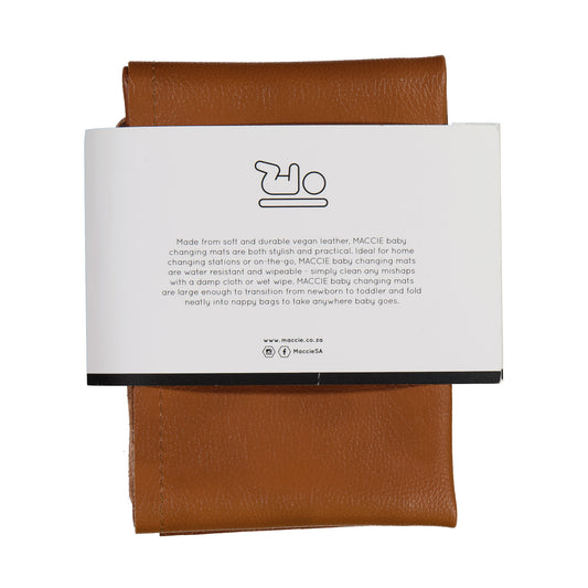 Vegan Leather Baby Changing Mat | Tan