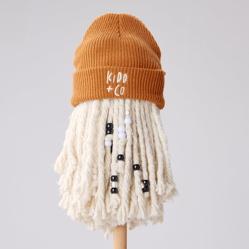Knit Beanies | Brown & Cream