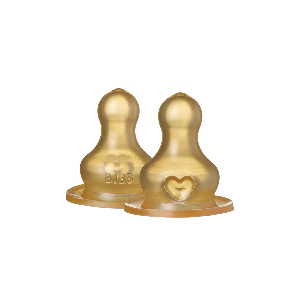 BIBS Round Latex Bottle Nipple 2 Pack