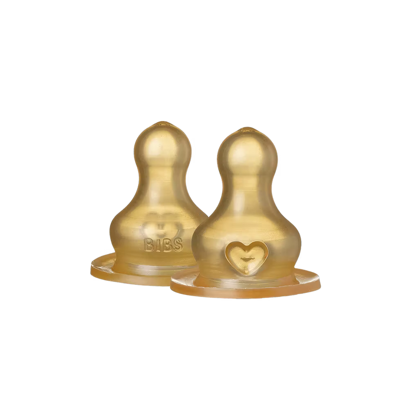 BIBS Round Latex Bottle Nipple 2 Pack