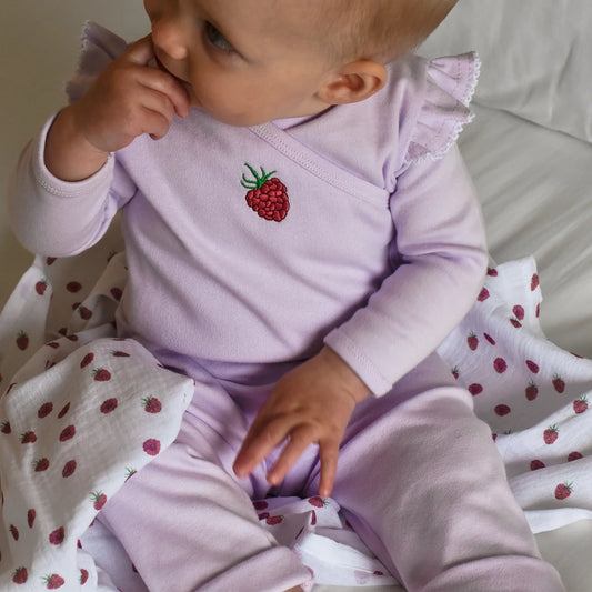 Lilac Long Sleeve Embroidered Romper