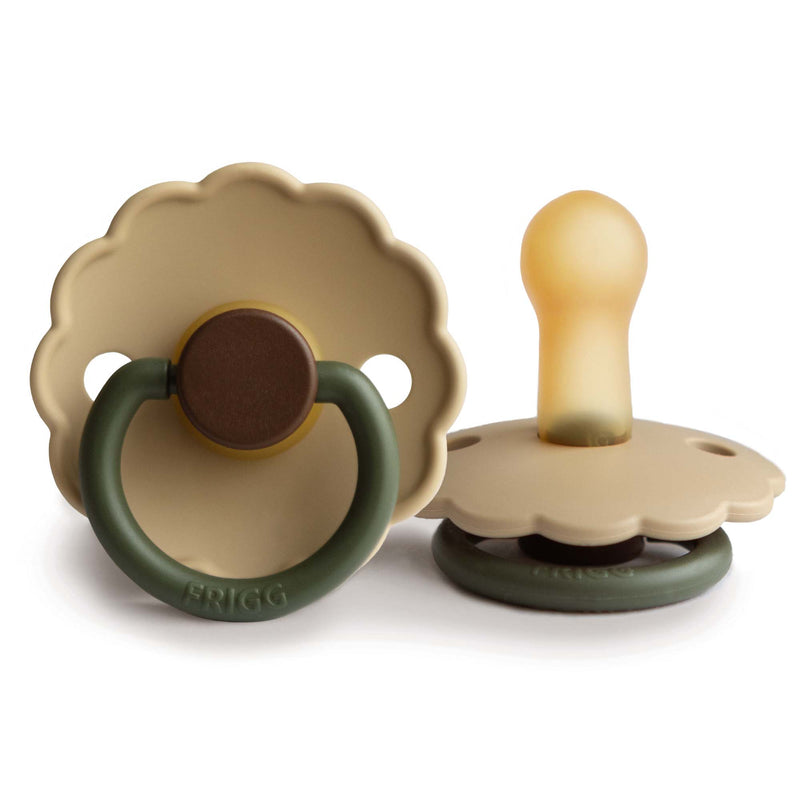 FRIGG Daisy Colourblock - Round Latex Pacifier - Acorn