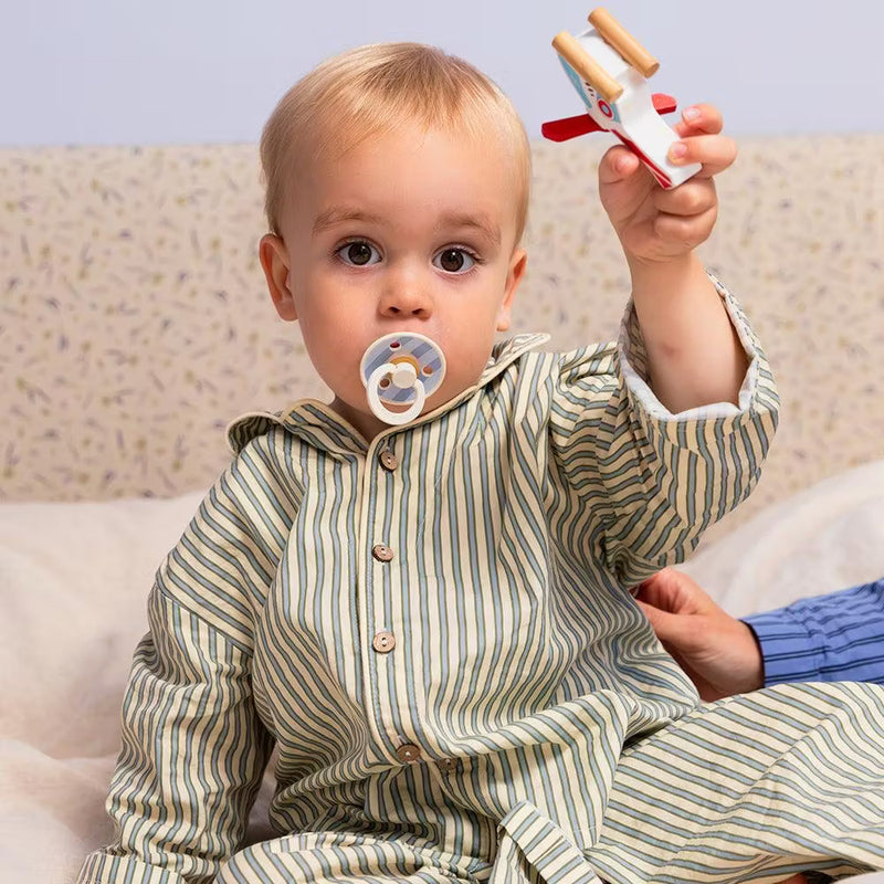 BIBS STUDIO Colour Pacifiers 2 Pack Block | Baby Blue / Dusty Blue mix