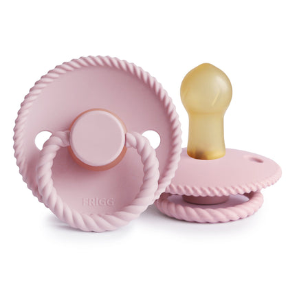 FRIGG Rope - Round Latex Pacifier - Baby Pink