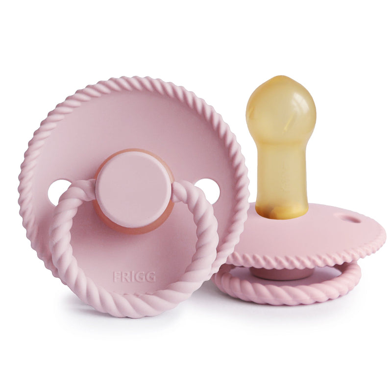 FRIGG Rope - Round Latex Pacifier - Baby Pink