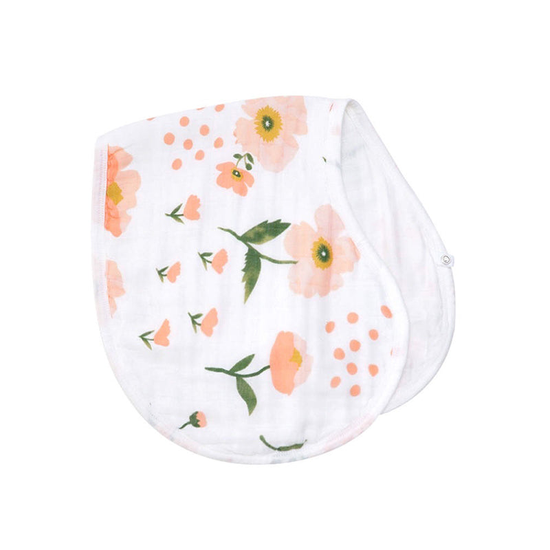 2-in-1 Burp Cloth + Bibs | Blush & Poppy Set
