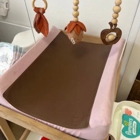 Vegan Leather Baby Changing Mat | Dark Chocolate