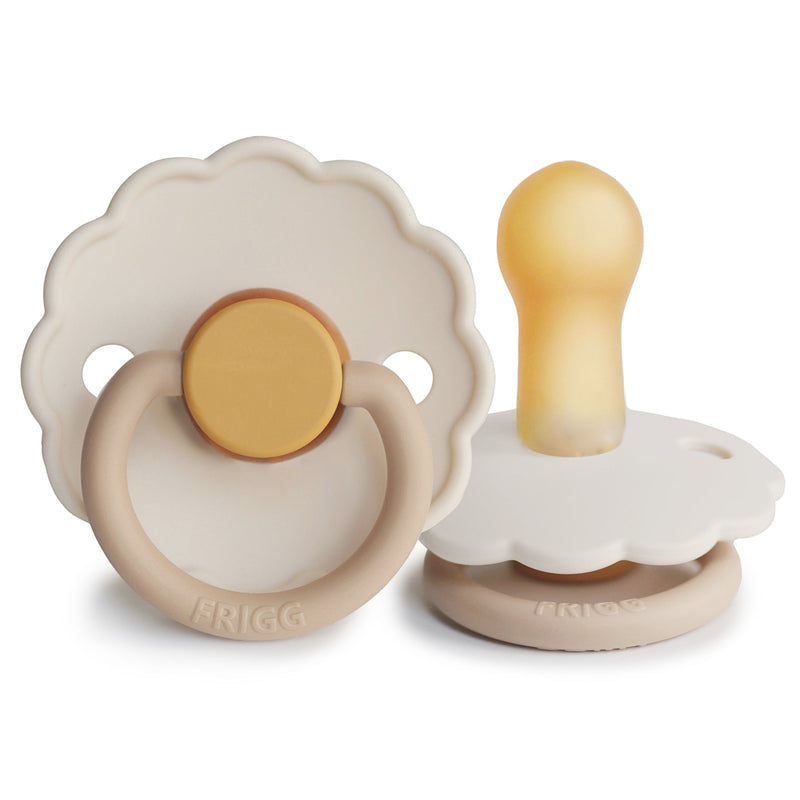 FRIGG Daisy Colourblock - Round Latex Pacifier - Chamomile