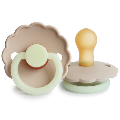 FRIGG Daisy Night - Round Latex Pacifier - Croissant