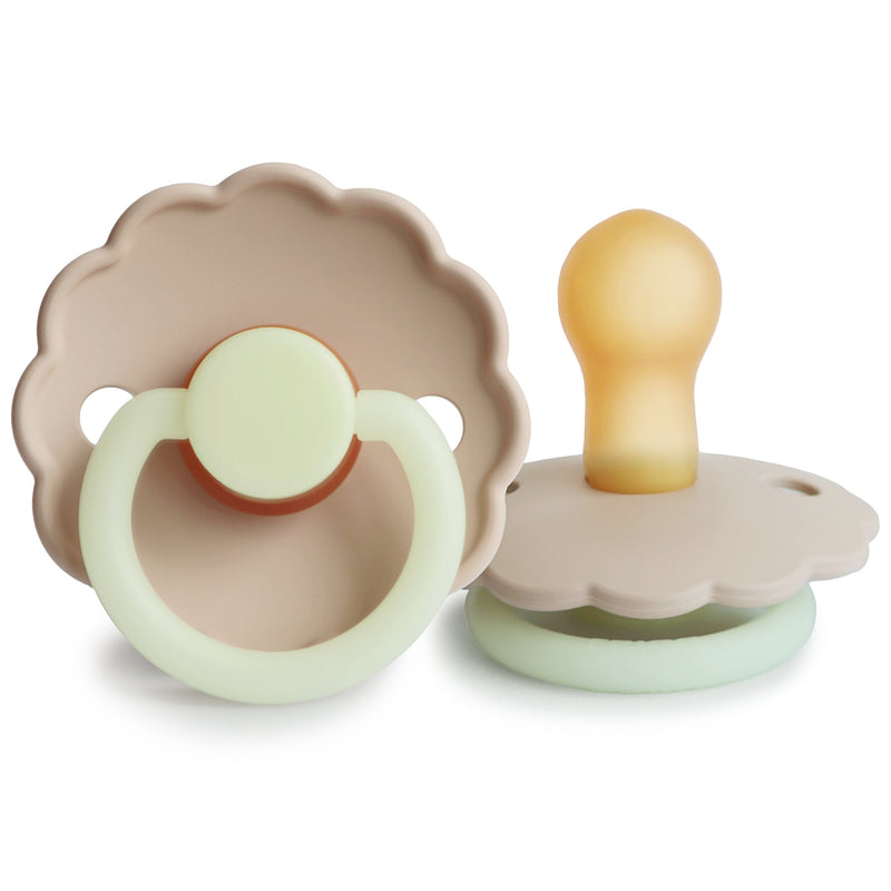 FRIGG Daisy Night - Round Latex Pacifier - Croissant