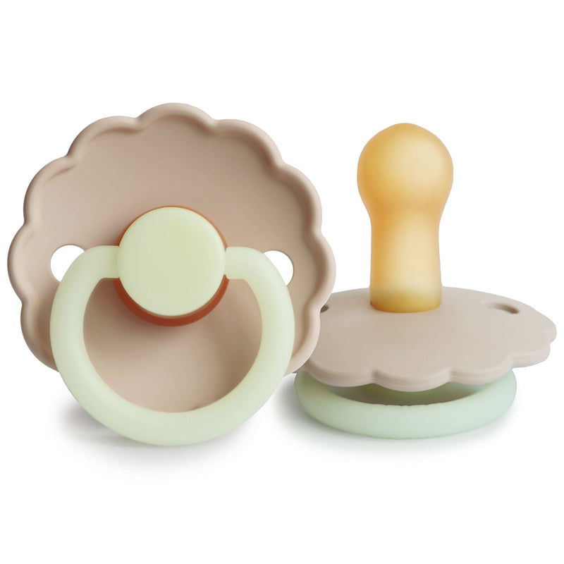 FRIGG Daisy Night - Round Latex Pacifier - Croissant