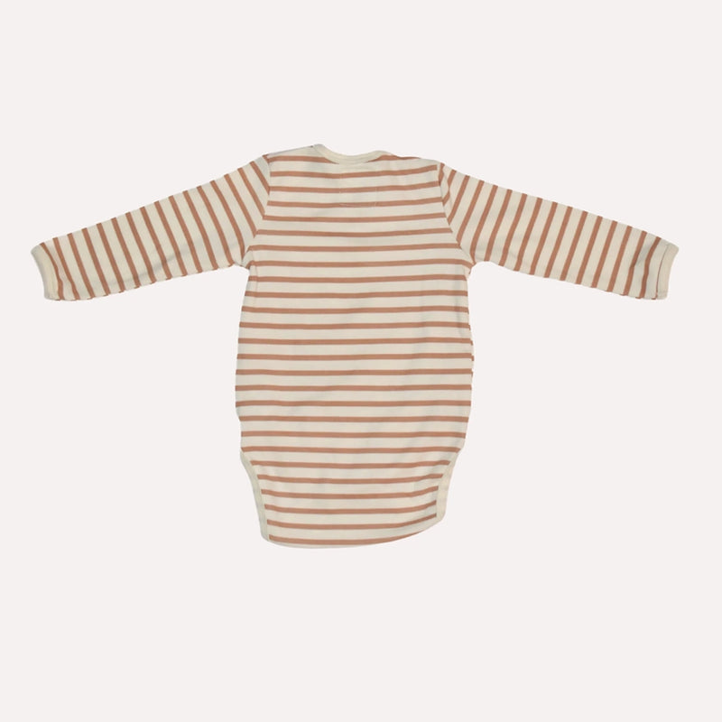 Striped Long Sleeve Embroidered Romper