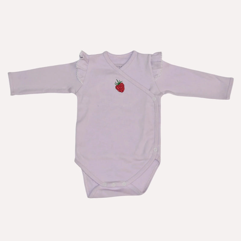 Lilac Long Sleeve Embroidered Romper