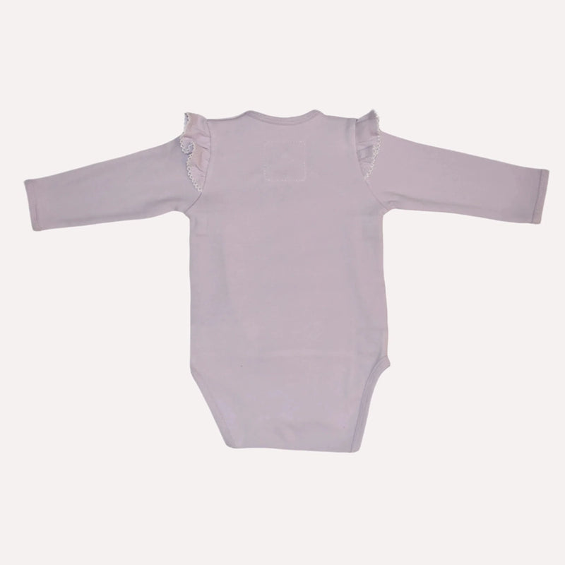 Lilac Long Sleeve Embroidered Romper