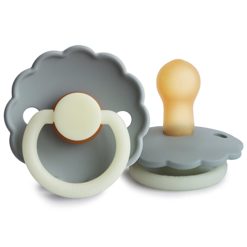 FRIGG Daisy Night - Round Latex Pacifier - French Gray