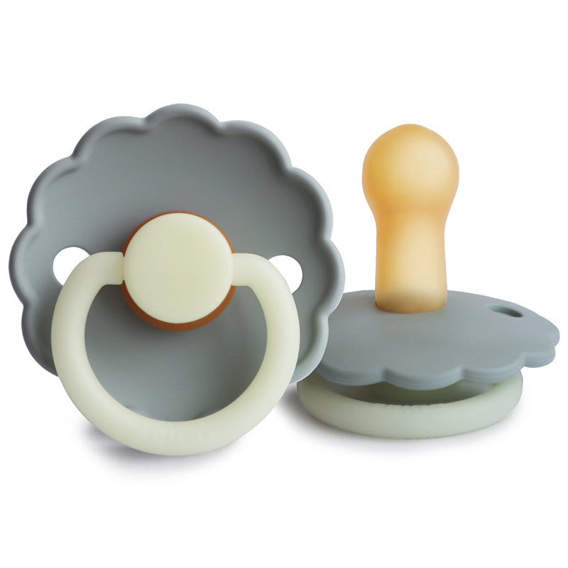 FRIGG Daisy Night - Round Latex Pacifier - French Gray