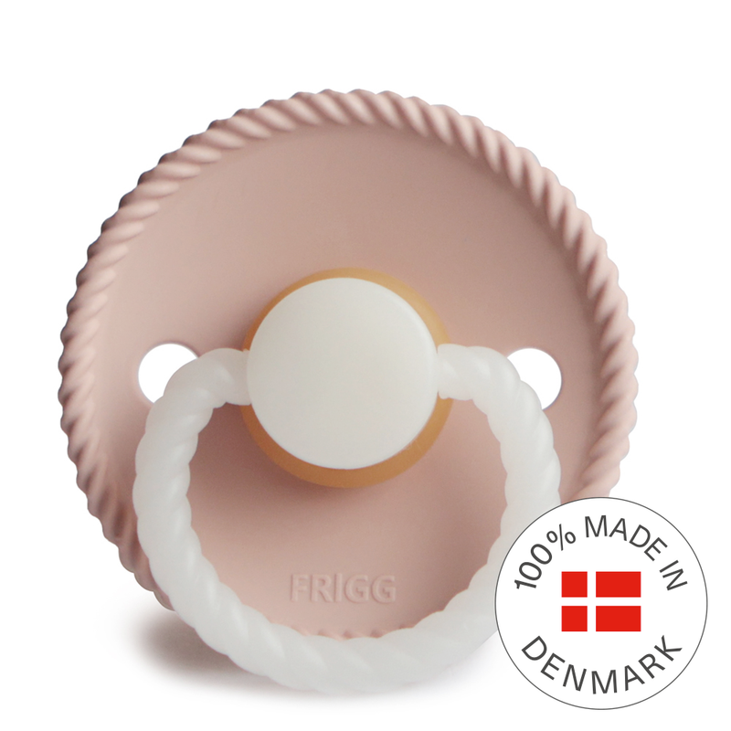 FRIGG Rope Night - Round Latex Pacifier - Blush