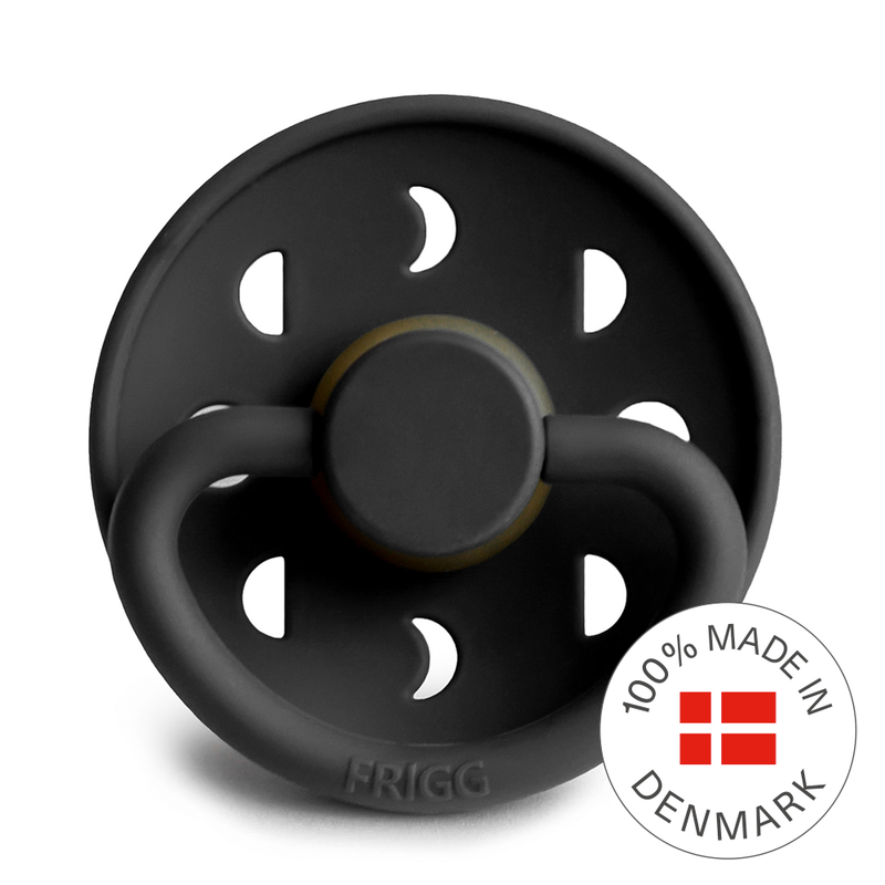 FRIGG Moon - Round Latex Pacifier - Jet Black