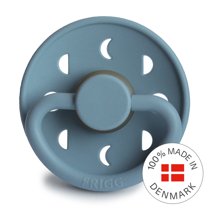 FRIGG Moon - Round Latex Pacifier - Stone Blue