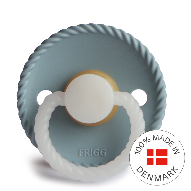 FRIGG Rope Night - Round Latex Pacifier - Stone Blue