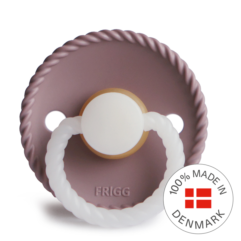 FRIGG Rope Night - Round Latex Pacifier - Twilight Mauve