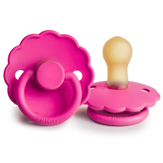 FRIGG Daisy - Round Latex Pacifier - Fuscia