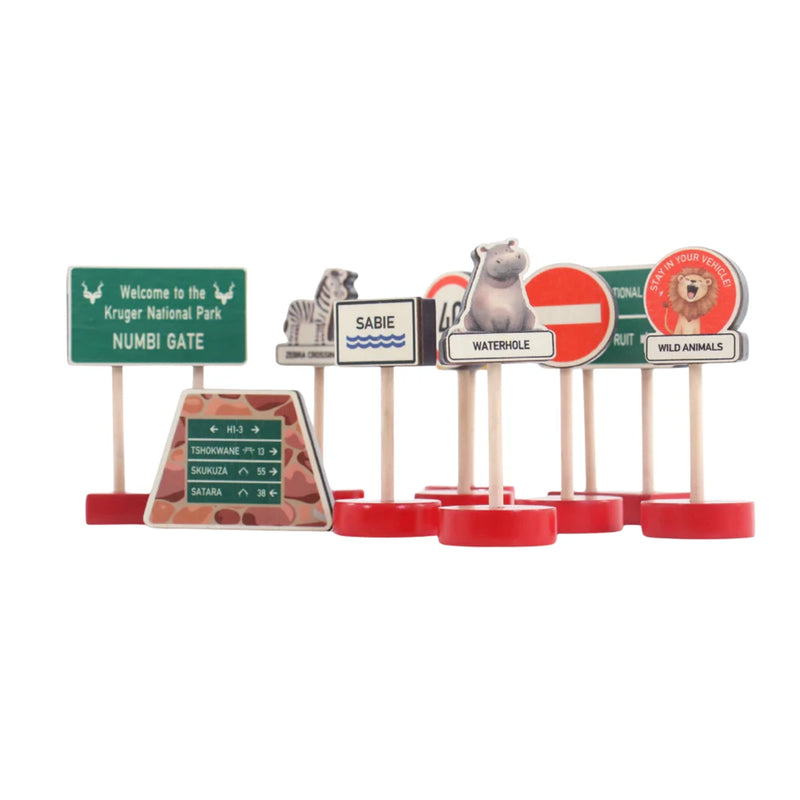 Safari Road Signs | 10 Piece Set