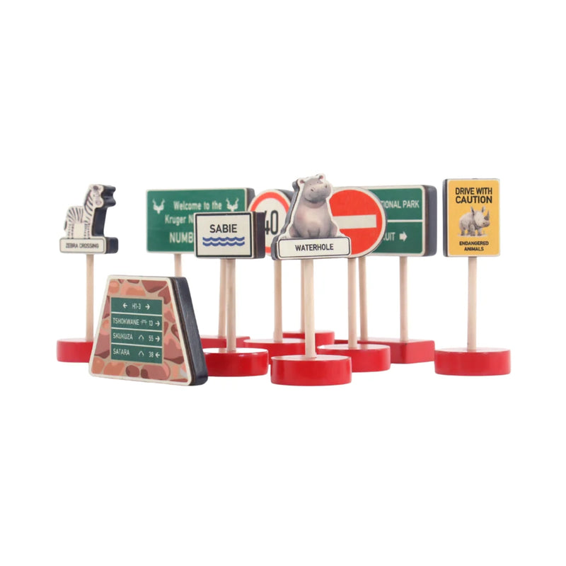 Safari Road Signs | 10 Piece Set