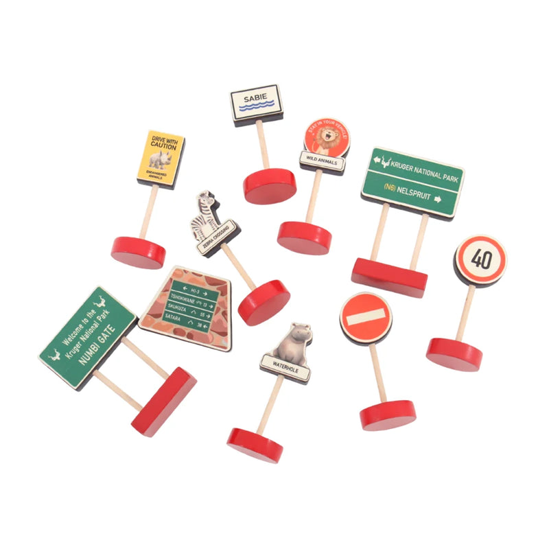 Safari Road Signs | 10 Piece Set