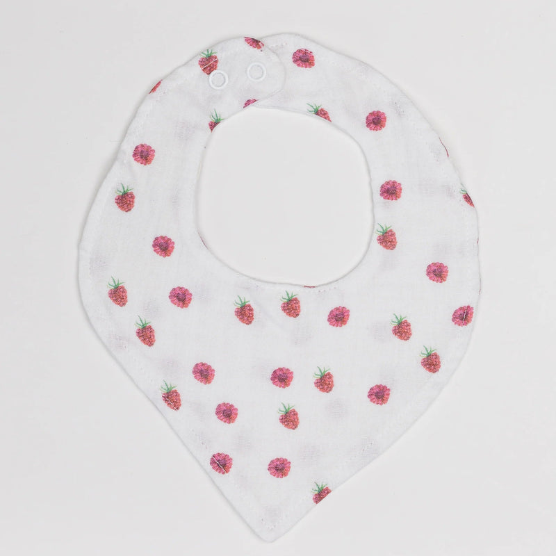 Muslin Raspberry Bib