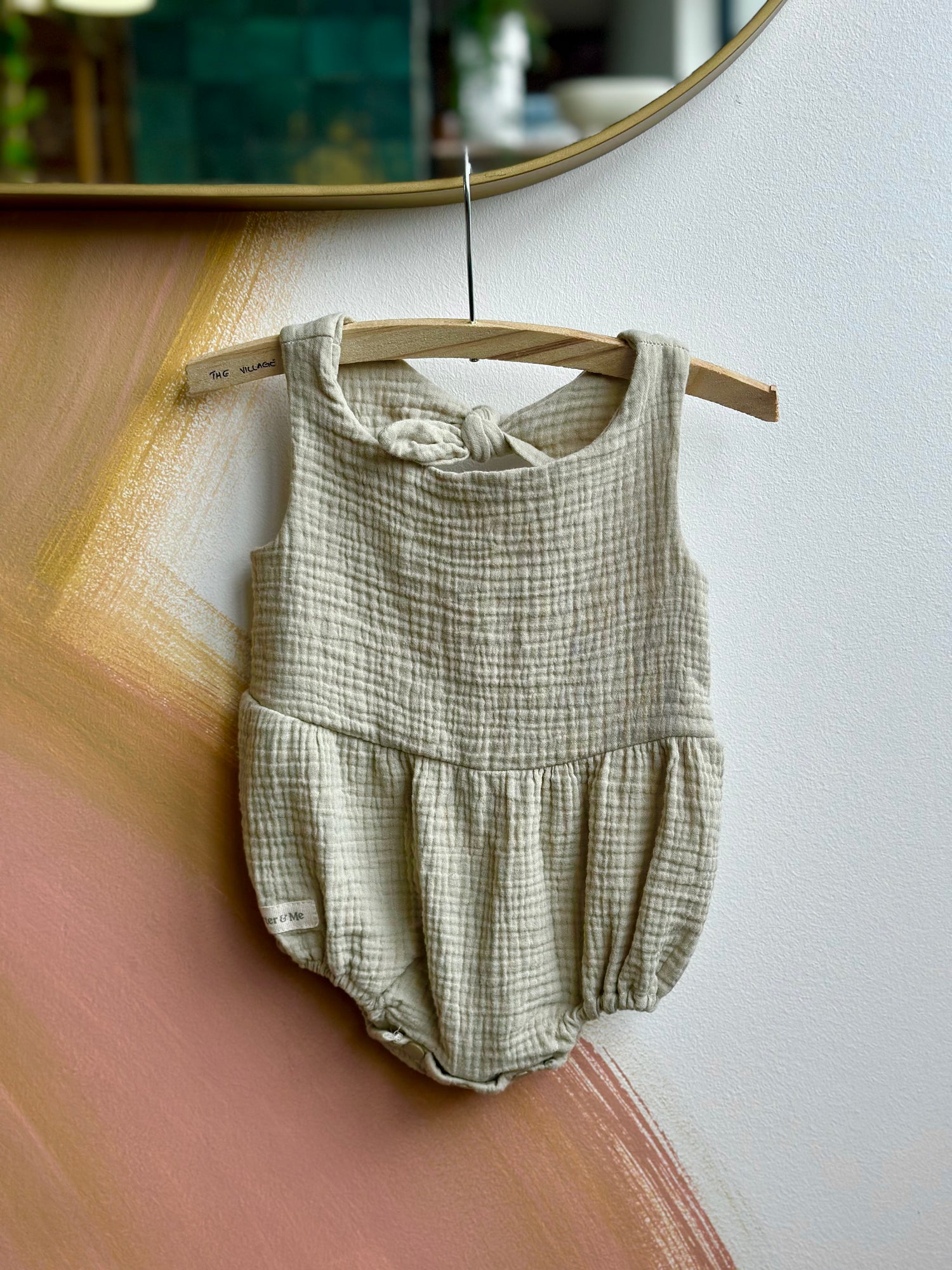 Muslin Back Bow Romper