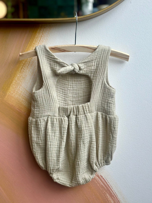 Muslin Back Bow Romper