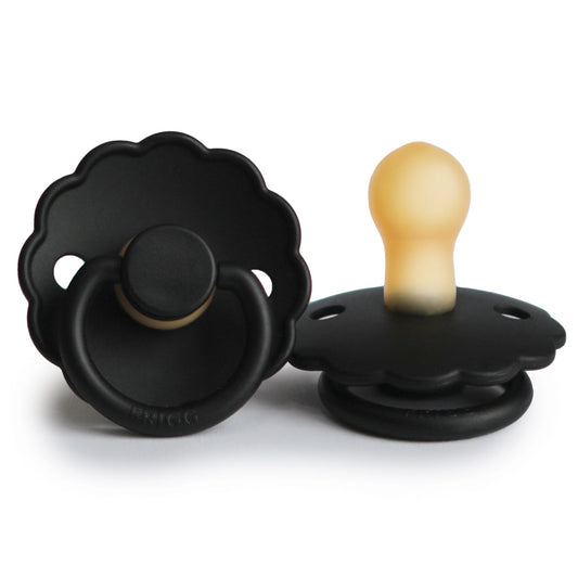 FRIGG Daisy - Round Latex Pacifier - Jet Black