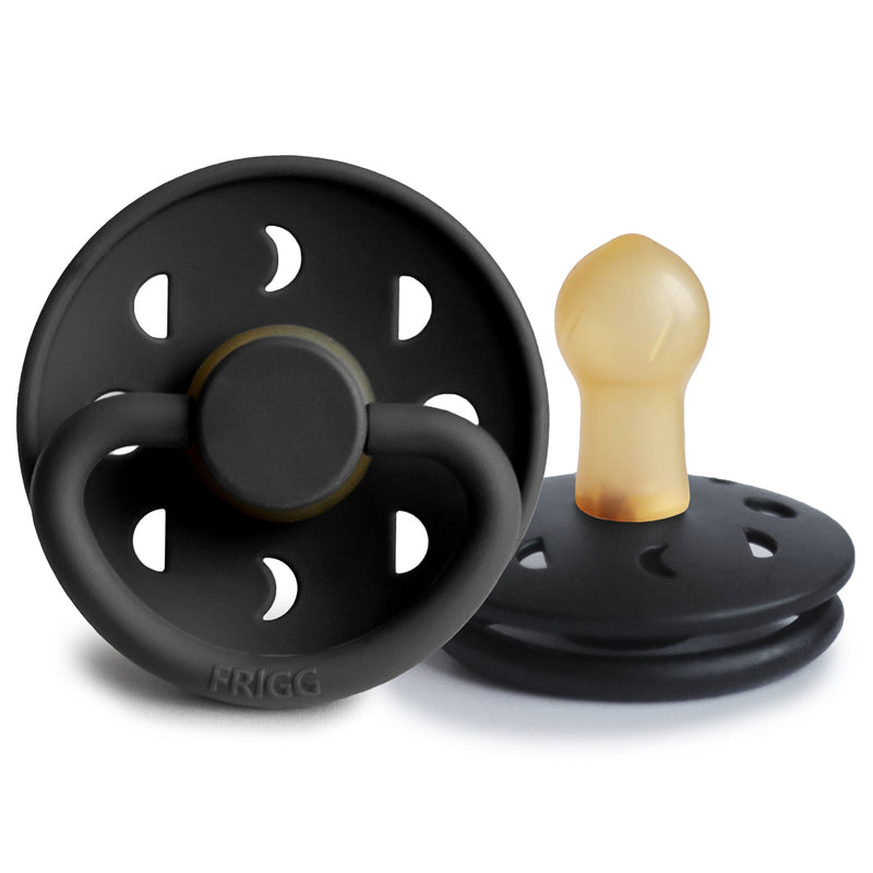 FRIGG Moon - Round Latex Pacifier - Jet Black