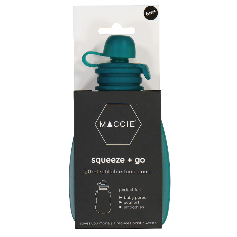 Squeeze + Go Refillable Food Pouches | Aqua Blue