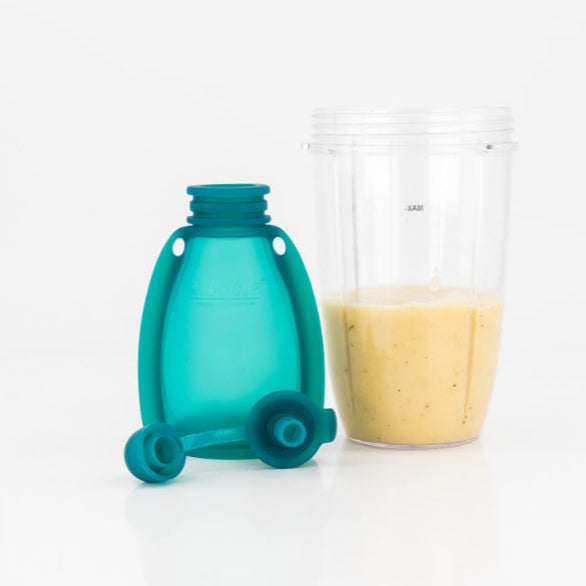 Squeeze + Go Refillable Food Pouches | Aqua Blue
