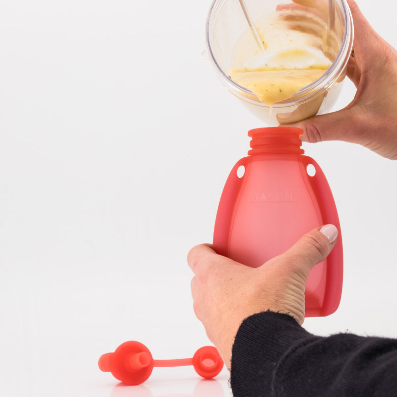 Squeeze + Go Refillable Food Pouches | Raspberry Pink