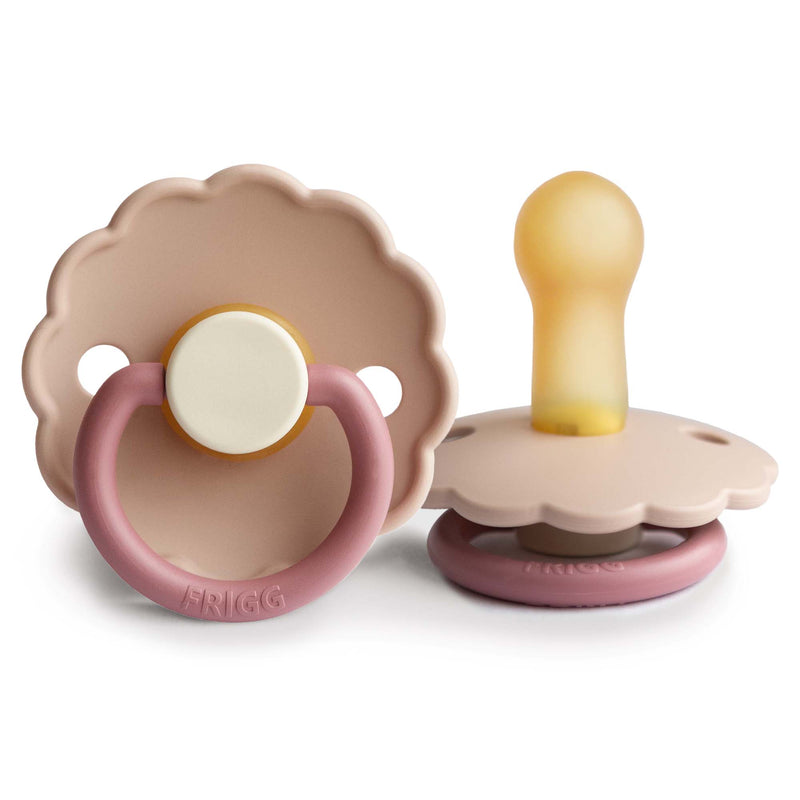 FRIGG Daisy Colourblock - Round Latex Pacifier - Peony